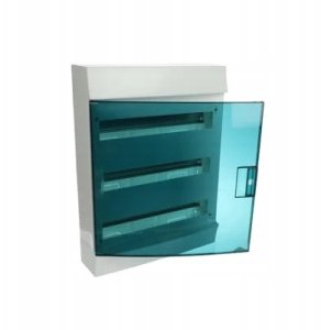 Rozdzielnica modułowa natynkowa Mistral41W 3x18 54M IP41 63A II klasa drzwi transparentne N+PE śrub. 41P18X32A 1SPE007717F1021 2