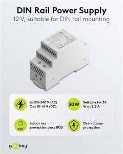 Goobay Zasilacz na szynę DIN 12 V (DC), 2,5 A, 30 W 3