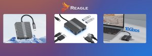 HUB USB Reagle HUB USB-C 2x HDMI 4K 60Hz PD 100W USB 3.2 LAN RJ45 ADAPTER PRZEJŚCIÓWKA 7w1 5