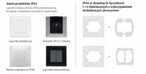 Legrand Niloe Step Gniazdo 2p+z IP44, zaciski automatyczne, z przesłoną - kolor biały 863136B 2