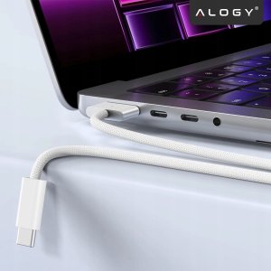Kabel zasilający USB-C do MagSafe 3 - szybkie ładowanie 140W, przewód 2 m, do Apple MacBook, wytrzymały i bezpieczny - Alogy Pow 6