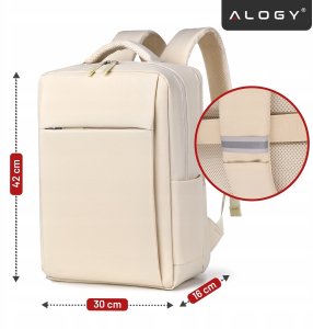 Plecak biznesowy na laptopa 15-16" - wodoodporny, odporny na wstrząsy, z kieszenią na butelkę i paskiem na walizkę - Alogy Urban 6