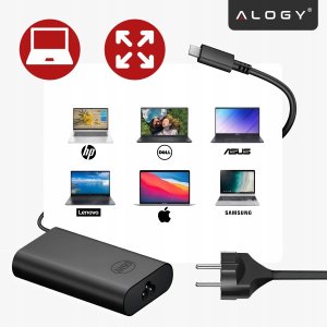 Zasilacz USB-C 65W PD do Laptopów HP Lenovo Asus Apple, Szybkie Ładowanie 20V 3.25A, Długi Kabel 2.8m, Kompaktowy i Wydajny, Alo 5