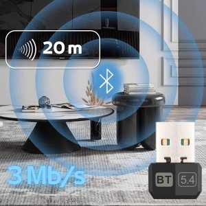 ADAPTER BLUETOOTH 5.4 USB NANO MINI DO KOMPUTERA NADAJNIK ODBIORNIK KARTA 6