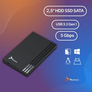 OBUDOWA DYSKU SSD HDD 2,5" KIESZEŃ NA DYSK SATA USB-C 3.2 5Gbps TRIM UASP REAGLE 3