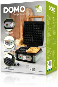 Gofrownica Domo Gofrownica 1400W, 2 duże gofry, regulacja temperatury 19
