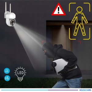Zewnętrzna Kamera Obrotowa 8MPx IP Wi-Fi ULTRA HD Funkcje AI Mikrofon BIAŁA 7