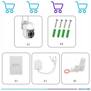 Zewnętrzna Kamera Obrotowa 8MPx IP Wi-Fi ULTRA HD Funkcje AI Mikrofon BIAŁA 9