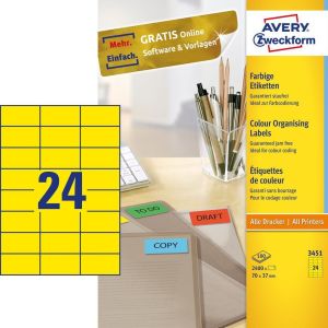 Avery Zweckform Etykiety kolorowe 70 x 37 mm żółte (3451) 1