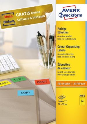 Avery Zweckform Etykiety kolorowe 70 x 37 mm żółte (3451) 2