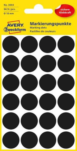 Avery Zweckform Etykiety czarne kółka do zaznaczania 18mm (3003) 1