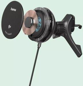 Hama UCHWYT SAMOCHODOWY INDUKCYJNY Qi2 FAST CHARGE 15W, CZARNA 4