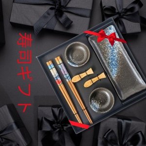 Zestaw naczyń do podawania sushi ceramiczny porcelana dla 2 osób pomysł na prezent 5