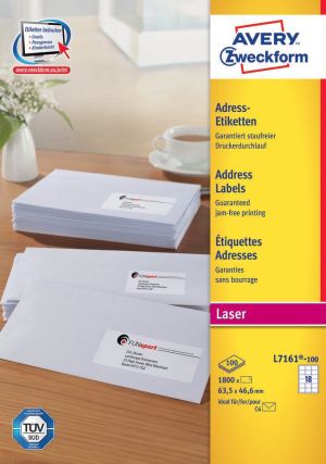 Avery Zweckform Etykiety adresowe na koperty 63.5 x 46.6 mm (L7161-100) 1