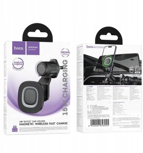 Hoco Uchwyt na telefon do samochodu indukcyjny 15W do kratki HW30 czarny 9