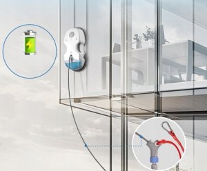 Robot do mycia okien HUTT S7 robot do czyszczenia okien z funkcją spryskiwania 5500Pa 80ml +ścierki 2