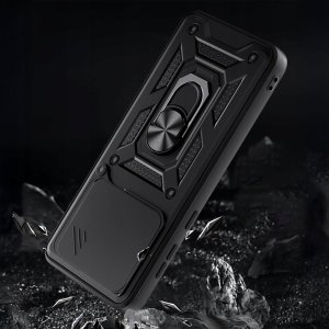 krainaGSM Etui Pancerne CZARNE SLIDE do Honor 400 wzmocnione + 2x Szkło 7