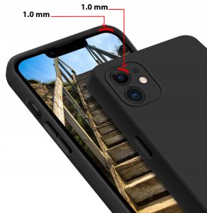 krainaGSM Etui Czarne Matowe Silikon Slim do iPhone 12 + SZKŁO 9H 4