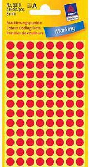 Avery Zweckform Etykiety czerwone kółka do zaznaczania 8mm (3010) 1