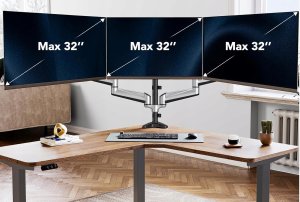 HUANUO Uchwyt na 3 monitory do ekranów 17-32" regulacja 8 kg na ramię 2