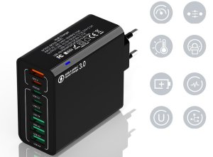 ŁADOWARKA SIECIOWA USB-C SZYBKA DO TELEFONU KOSTKA QUICK CHARGE 3.0 168W 2