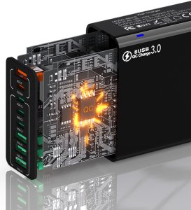 ŁADOWARKA SIECIOWA USB-C SZYBKA DO TELEFONU KOSTKA QUICK CHARGE 3.0 168W 3