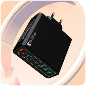 ŁADOWARKA SIECIOWA USB-C SZYBKA DO TELEFONU KOSTKA QUICK CHARGE 3.0 168W 6