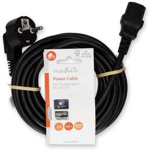 Kabel zasilający Nedis czarny kabel elektryczny 5 m CEE7/7 C13 3