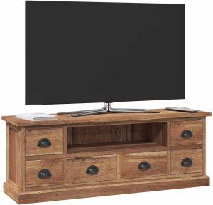 vidaXL Stół pod telewizor Brązowy 110 x 30 x 40 cm Lekkie drewno tekowe 3