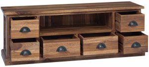 vidaXL Stół pod telewizor Brązowy 110 x 30 x 40 cm Lekkie drewno tekowe 5