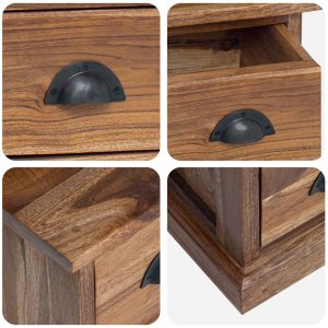 vidaXL Stół pod telewizor Brązowy 110 x 30 x 40 cm Lekkie drewno tekowe 9