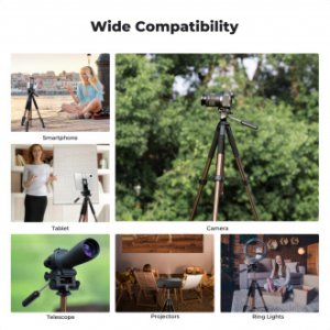 Statyw video K&F Concept S255A3 z głowicą BV01 i uchwytem na telefon - brązowy 10