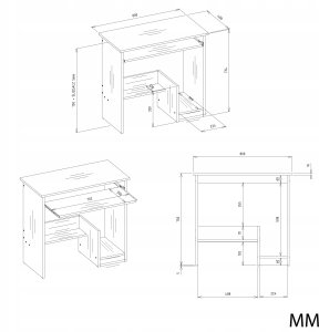 Biurko Rosa Białe 80 cm x 40 cm 6