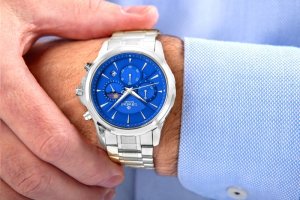 Zegarek Giewont Zegarek Męski Chronograph Sapphire Srebrno Niebieski GW9460-B3 3