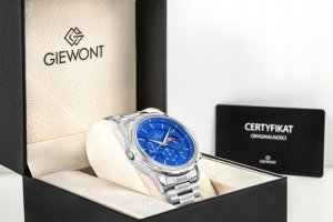 Zegarek Giewont Zegarek Męski Chronograph Sapphire Srebrno Niebieski GW9460-B3 7