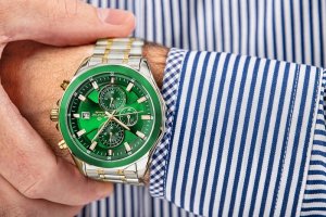 Zegarek Giewont Zegarek Męski Chronograph Sapphire Srebrno Zielony GW7290-B7 4