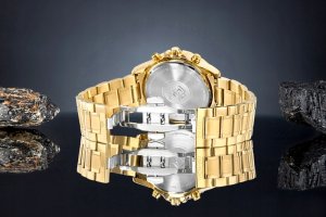 Zegarek Giewont Zegarek Męski Chronograph Sapphire Złoto Niebieski GW9460-B5 6