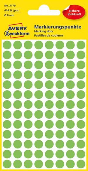 Avery Zweckform Etykiety kółka do zaznaczania 8mm, zielone odblaskowe (3179) 1