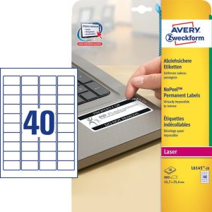 Avery Zweckform Etykiety zabezpieczające NoPeel 45.7 x 25.4 mm (L6145-20) 1