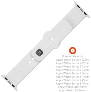 Apple Fixed silicone smartwatch strap Watch 42 / 44 / 45 mm, white 4