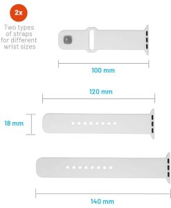 Apple Fixed silicone smartwatch strap Watch 42 / 44 / 45 mm, white 5