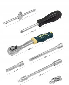 Zestaw narzędzi 1/4" 66el. (6-kątnych) 3