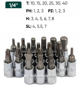 Zestaw narzędzi 1/4" 66el. (6-kątnych) 5