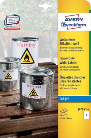 Avery Zweckform Etykiety wodoodporne Heavy Duty 210 x 297 mm (J4775-10) 2