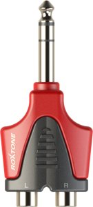 Adapter AV Roxtone adapter wtyk jack 6,3mm stereo - 2x gniazdo RCA 2