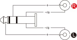 Adapter AV Roxtone adapter wtyk jack 6,3mm stereo - 2x gniazdo RCA 3