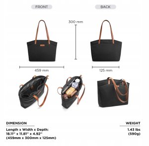 Torba Tomtoc Versatile - T23 Laptop Tote Bag L, Black 6