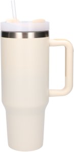 Black Forest Thermo mug with straw thermos with handle, 1200ml, beige 2
