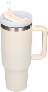 Black Forest Thermo mug with straw thermos with handle, 1200ml, beige 3