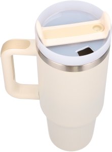 Black Forest Thermo mug with straw thermos with handle, 1200ml, beige 4